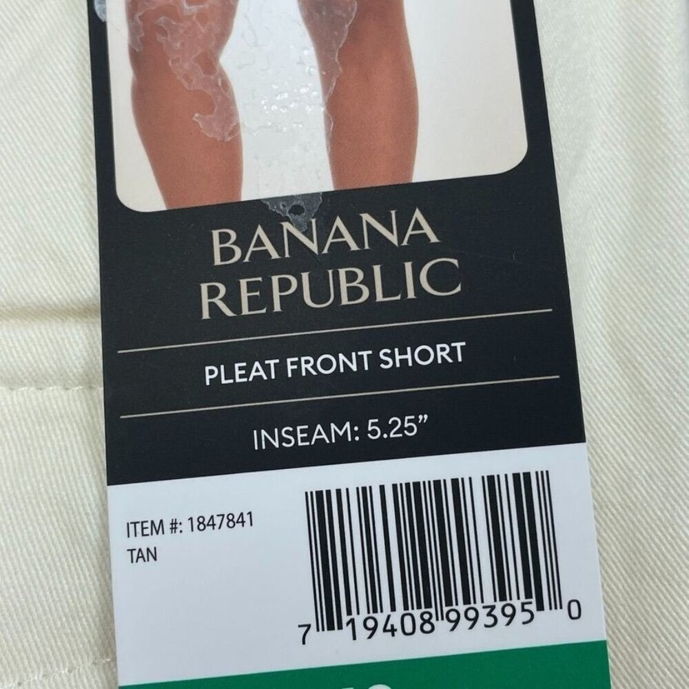 Banana Republic Womens Pleat Front Shorts Size 12 Tan Cotton Blend a1542 - Picture 6 of 7